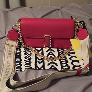 Marc Jacobs Pink Shoulder Bag with Gold Accents